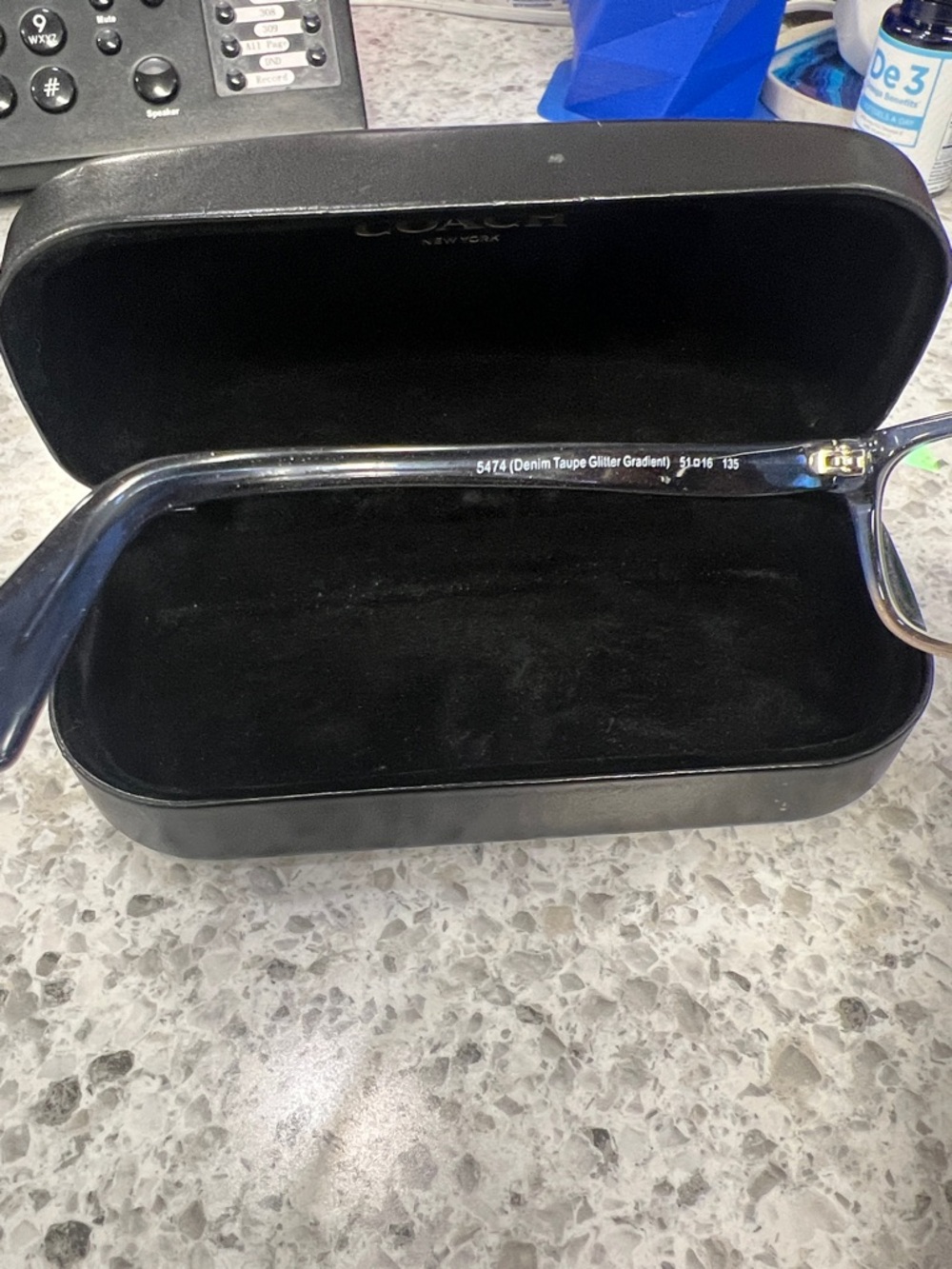 Coach Black Glitter Rectangular Eyeglasses - Picture 3 of 6